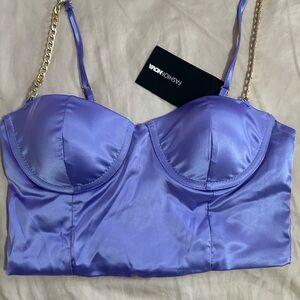 Fashion Nova Purple Satin Top